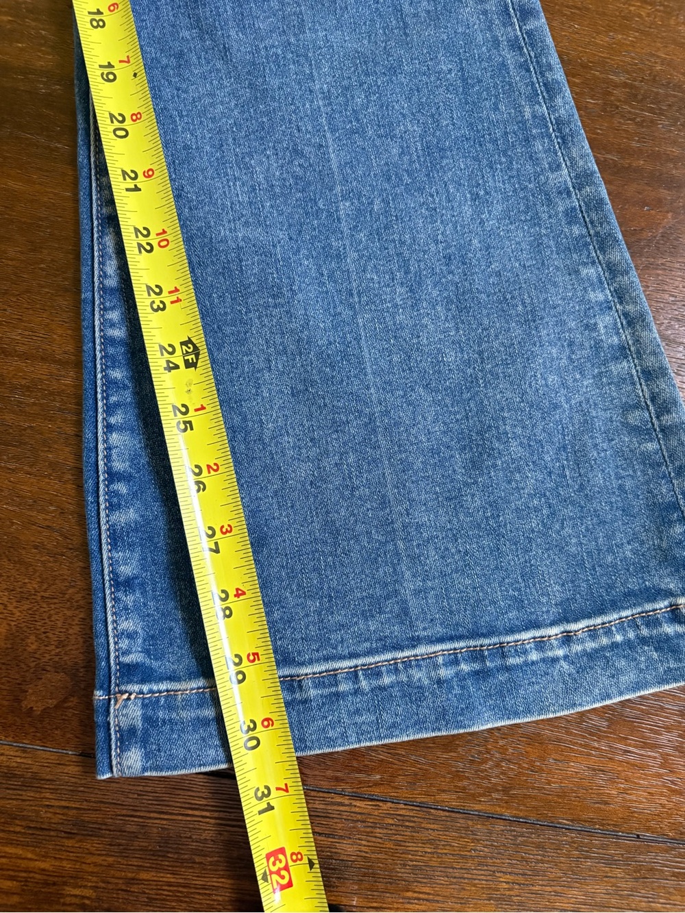 American Eagle Jeans Womens Sz 2 Blue Super Hi Rise Flare Stretch Trouser - Picture 9 of 10